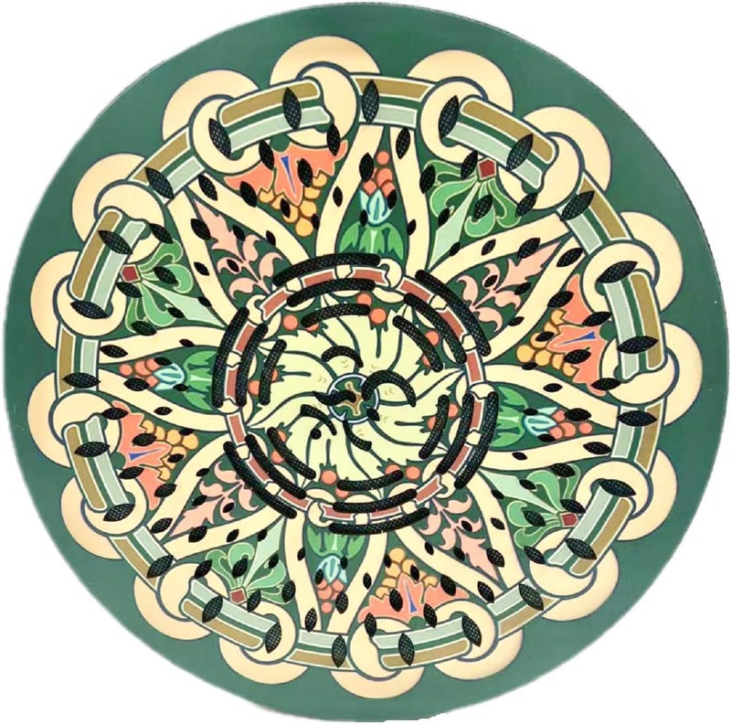 summvox 12INCH Ocean Drum,Sound Healing,Rain Disk "Water-Fall",Onomatopoeic Music,Gift For Yoga Meditation Performance Accompaniment（Green Flower） - Image 1